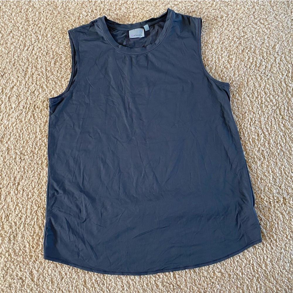 Athleta Sunlover UPF Split Back Tank Top in charcoal grey size M - Picture 2 of 6